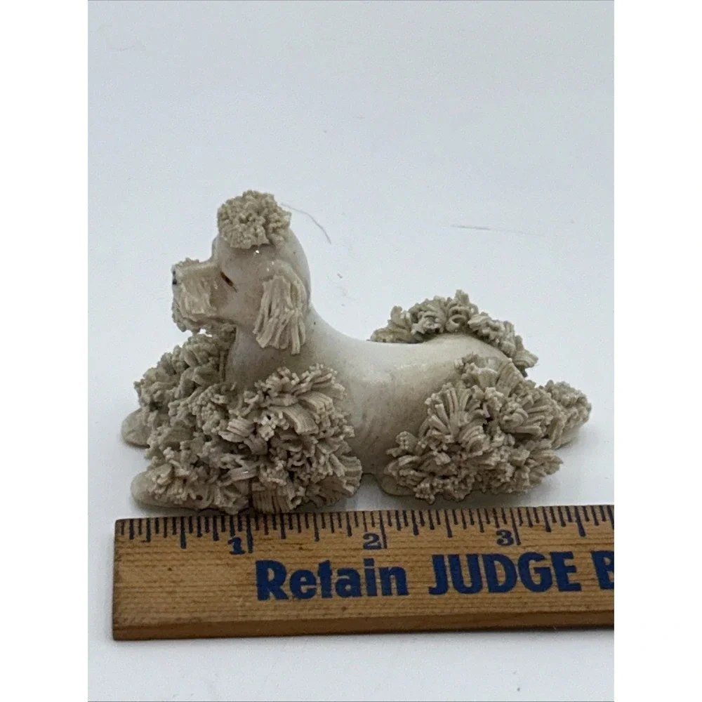Vintage 1950's Off White Spaghetti Poodle Figurine- JAPAN MCM